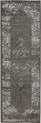Produktbild von benuta Vintage Teppich Wohnzimmer Sia Grau 80x240 cm Wohnzimmerteppich Schlafzimmer weich orientalisch