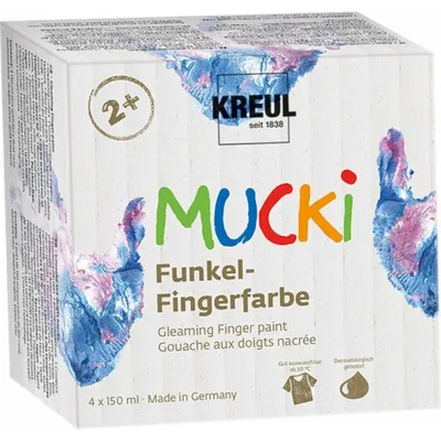 Produktbild von KREUL Funkel-Fingerfarbe "MUCKI" 150 ml 4er-Set