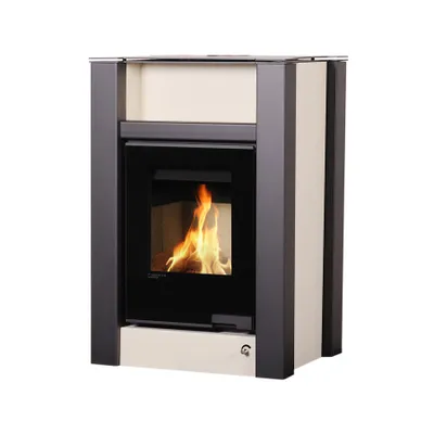 Image de HS FLAMINGO poêle-cheminée AQUAFLAM VARIO LEND 11/7 kW - crème