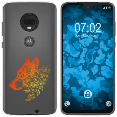 Produktbild von PhoneNatic Case kompatibel mit Motorola Moto G7 Silikon-Hülle Floral Wolf M3-2