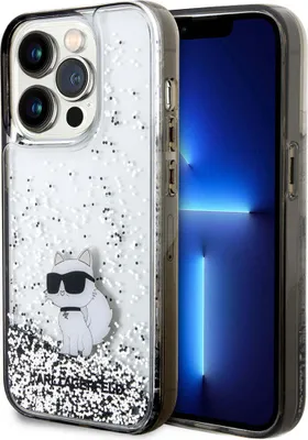 A clear, professional product shot of a phone case with a cat design, placed next to a smartphone.
