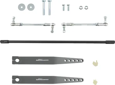 Imagen del producto de Kit de barras estabilizadoras delanteras, con longitud ajustable de 255 a 285 mm, construcción de acero duradera y mayor estabilidad del vehículo