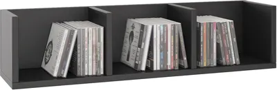 Produktbild von CD DVD Regal STARS Wandregal Hängeregal mit 3 Ablagefächern in schwarz, Dekorationsregal