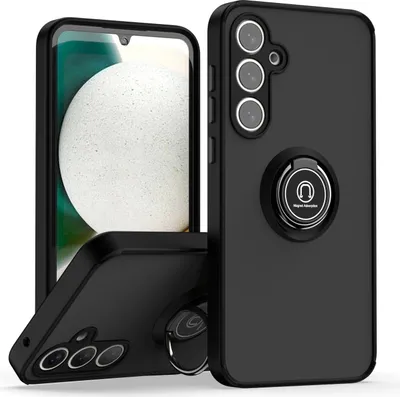 Obrázek produktu pro Pouzdro pro Samsung Galaxy A35 matné průsvitné TPU pouzdro s prstencovým držákem a stojánkem Černý