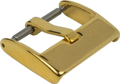 Produktbild von Dornschließe Edelstahl gelbgoldfarben für Lederarmbänder 27510G, Anstoß:20 mm