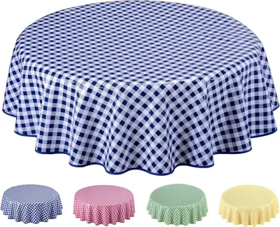 Produktbild von Runde Wachstuchtischdecke 140 cm in Blau