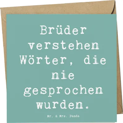 Produktbild von Mr. & Mrs. Panda Klappkarte Spruch Bruderverständnis - Meeresbrise - Geschenk, Handarbeit, Glückwunschkarte, Familie, Grußkarte, Verständnis, Dankeschön, Großer Bruder
