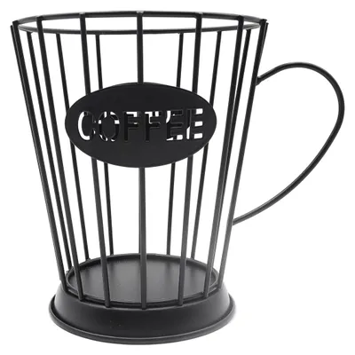 Kaffeepad-Organizer aus Metall, schwarz, 14,5x15,5 cm