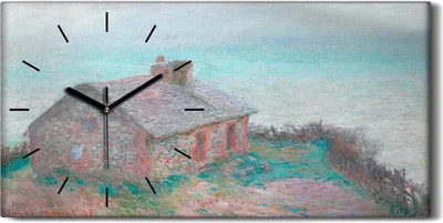 Produktbild von Leinwand Wanduhr Wandkunst Uhr Geräuschlos 60x30 Das Zollhaus von Varengeville - schwarze Hände