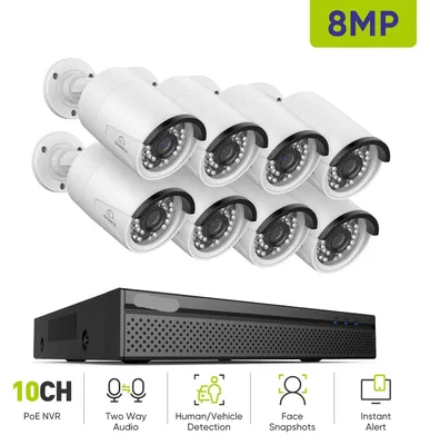 Produktbild von Überwachungskamerasystem – Kamerabeobachtung – Überwachungskamera – 4K Ultra HD – PoE-Kameraset