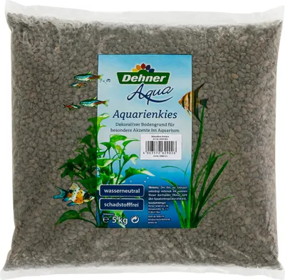Produktbild von Dehner Aqua Aquarienkies Antaro Black, Körnung 4-6 mm, für Süßwasser, 5 kg, schwarz