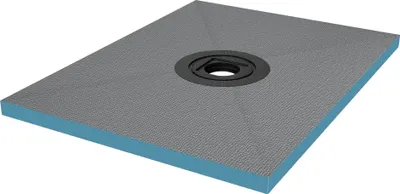 Produktbild von doporro Duschelement Befliesbar mit Gefälle 75x100x4cm in Beton Grau Duschboard Zuschneidbar mit Ablaufrinne waagerechter Ablauf XPS