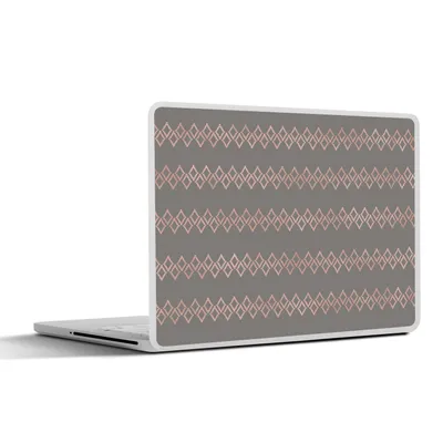 Produktbild von MuchoWow® Laptop Aufkleber Sticker Cover Muster - Grau - Rosa - Luxus 32.5x23.5 cm - Sticker für Laptop - Selbstklebend