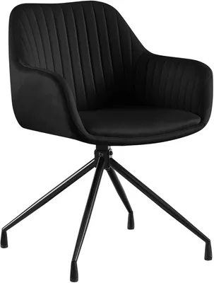 Produktbild von CLP Esszimmerstuhl Welby 180 Grad Schwenkmechanismus bis 150 kg belastbar schwarz Material Samt