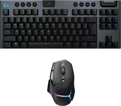 Produktbild von Gaming-Maus und G915 TKL Mechanische kabellose Gaming-Tastatur ohne Ziffernblock – LIGHTSYNC RGB, Lightspeed – PC/Notebooks,