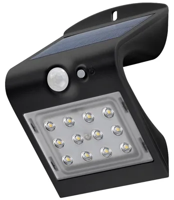 Produktbild von Goobay LED-Solar-Wandleuchte mit Bewegungsmelder, 1,5 W, schwarz - LED-Solarleuchte bietet eine neutralweiße Lichtlösung für Hauseingänge, Carports und Treppen