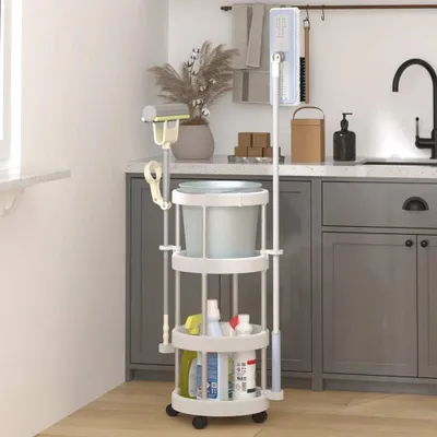 Produktbild von "im Angebot" Reinigungswagen mit Aufbewahrungskorb Aluminium - Sonstiges Küchenzubehör CC15459