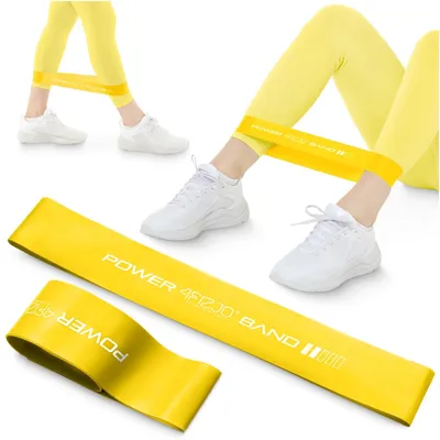 Produktbild von 4FIZJO MINI POWER BAND, Fitness‑Widerstandsband Set für Ganzkörper‑Training - gelb
