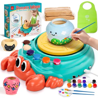 Produktbild von Töpferscheibe Kinder DIY Töpfer-Set mit Ton Kinder-Bastelsets