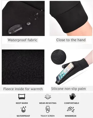 Imagen del producto de Guantes para bicicleta de invierno, resistentes al viento, antideslizantes, talla L, para actividades al aire libre
