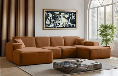 Produktbild von Kaiser Möbel Sofa U-Form Siena, U-förmiges Ecksofa, Stoff Salvador Kupfer