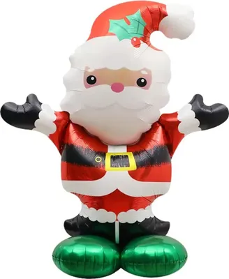 Produktbild von Folienballon Weihnachten, 3D Weihnachtsmann Aufsteller, Santa, 108 x 97 cm