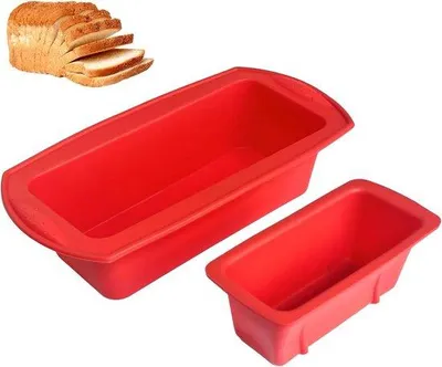 Obrázek produktu pro Silikonové obdélníkové formy na dorty, tepelně odolné, obdélníkové formy na pletený chléb, formy na pečení chleba a dortů.