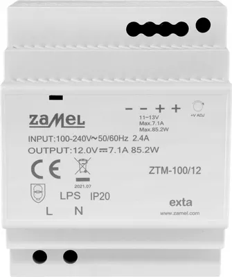 Produktbild von Zamel | DIN-Schienen-Netzteil EXTA ZTM 100/24 - 24V - Kompakt - Zuverlässige Stromversorgung