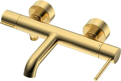 Produktbild von Avapax | Wandbadewannenarmatur - Gold Matt - 199 Mm Auslauf - Keramikkartusche 30 Mm - 1 Stück