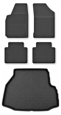 Zdjęcie produktu dla Dywaniki gumowe + mata bagażnika do Volkswagen Passat B4 1993-1996 (sedan) – czarne, dobierane – Wielganizator Semi-Universal