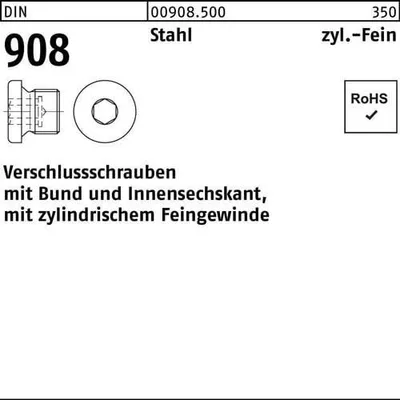 Produktbild von Reyher  Verschlußschrauben DIN 908 Stahl M 8 x 1 (100 Stück)