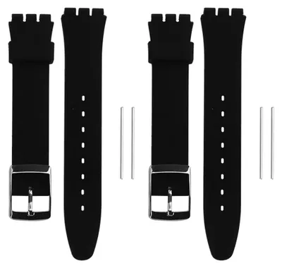 Produktbild von 2 Stück weiche Silikon-Uhrenarmbänder (17 mm + 19 mm) als Ersatzzubehör