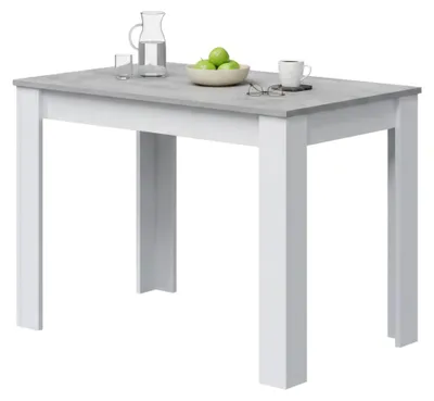 Produktbild von Fester Tisch Dghio, Esszimmertisch, Moderner Konsolentisch für Wohnzimmer oder Küche, 109x67x78 cm, Weiß und Zement