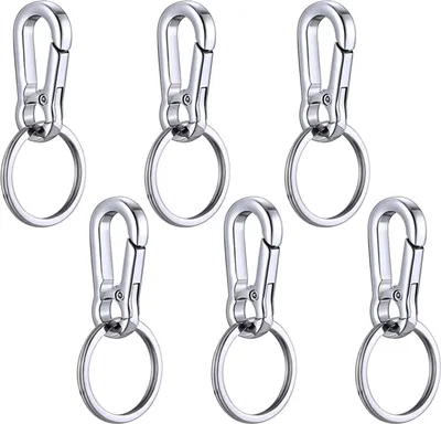 Produktbild von Karabiner-Schlüsselanhänger mit drehbarem Schlüsselring, kleine abnehmbare Schlüsselringe