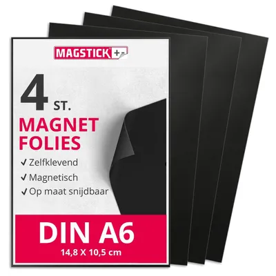 Magnetfolien selbstklebend, 4 Stück, A6, 0,5 mm