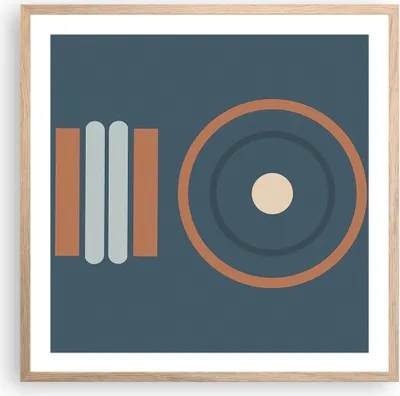 Produktbild von Gerahmtes Poster - Rahmen in heller Eiche - Abstrakt modern Muster - 60x60 cm - Wand Bild - Wanddeko - Wandbilder - Kunstposter - Wandposter - Bilderrahmen - Bilder - Kunstdruck - P2NAC60x60-4567