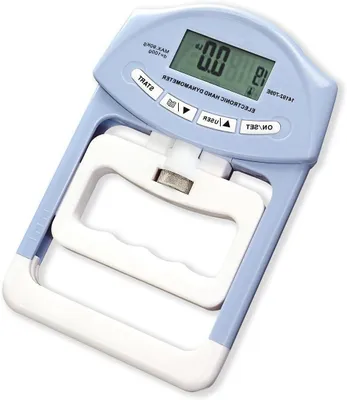 Productafbeelding van Hand Krachtmeter - Grijpkracht Meter - Spierkracht Meten - Automatisch Test Resultaat - Tot 90 kg - Blauw