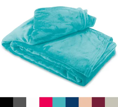 Produktbild von Fleece Kuscheldecke 150x200 cm Flauschiges Polyester Petrol Kuschelig Warm Tagesdecke