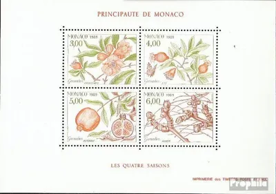Produktbild von Briefmarken Monaco 1989 Mi Block42 (kompl.Ausg.) gestempelt Vier Jahreszeiten