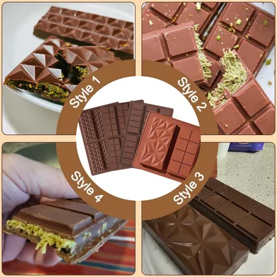 Produktbild von 4-teiliges Set Silikon-Schokoladenformen für große Desserts - tiefe Formen