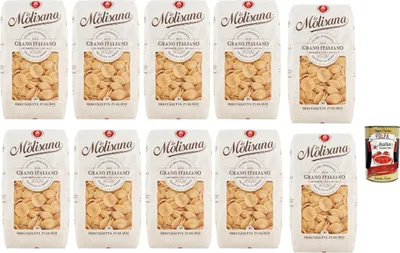 Produktbild von 10x La Molisana Orecchiette Pugliesi N. 30 Pasta Lenta Lavorazione Teigwaren aus Hartweizengrieß Bronze-Zeichnung 500g + Italian Gourmet Polpa 400g