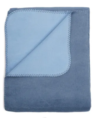 Produktbild von yogabox Flauschige Baumwoll Wendedecke zweifarbig - regional hergestellt - zucchero / lightblue 150 x 200 cm