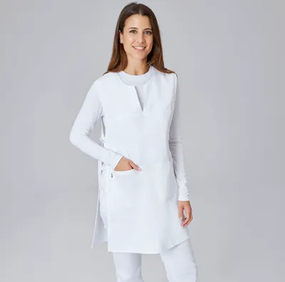 Produktbild von Überwurfschürze weiss, Gr. II : Größe II : weiß : 65% Polyester 35% Baumwolle
