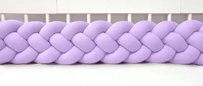 Produktbild von Bettschlange 4-strängig geflochten Velours 400 cm – Hellviolett | Bettumrandung Babybett Nestchen | Letino