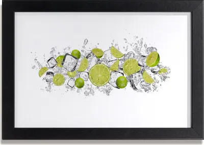 Produktbild von Bild 30x20 MDF-Rahmen, Wandkunst Lime Eiswürfel