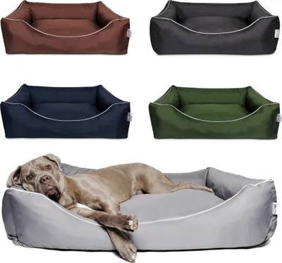 Produktbild von Tante Hilde Hundebett, Hundekorb, Hundekissen Norderney Waschbar, Robust, Größenauswahl, Hochwertige Qualität! (XXXL 120 x 90 cm, Grau z.B. Schäferhund, Ridgeback)