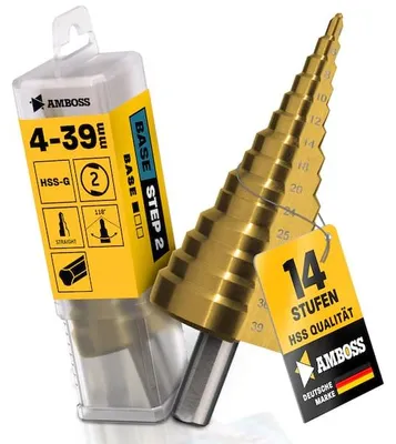 Produktbild von AMBOSS Stufenbohrer Base Step 2 HSS-G D:4-6-8-10-12-14-18-20-24-25-30-33-36-39mm