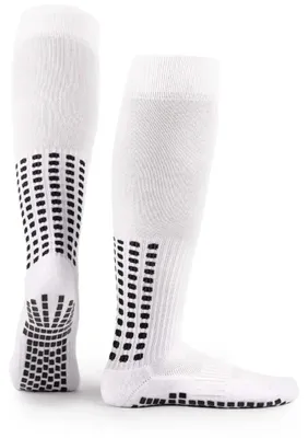 Produktbild von LUX Fußball-Grip-Socken, knielang, Weiß, Erwachsenengröße, rutschfeste Performance-Fußballsocken mit vollständiger Abdeckung