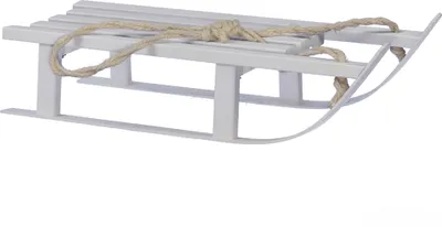 Produktbild von Holzschlitten zur Dekoration  L 38 cm weiß - Dekoschlitten Deko Schlitten Holzdekoschlitten Weihnachtsdeko