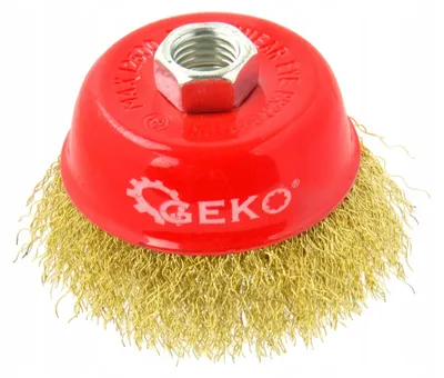 Image de Brosse à poils en laiton Geko, 65 mm, filetage M14, pour meuleuse d'angle